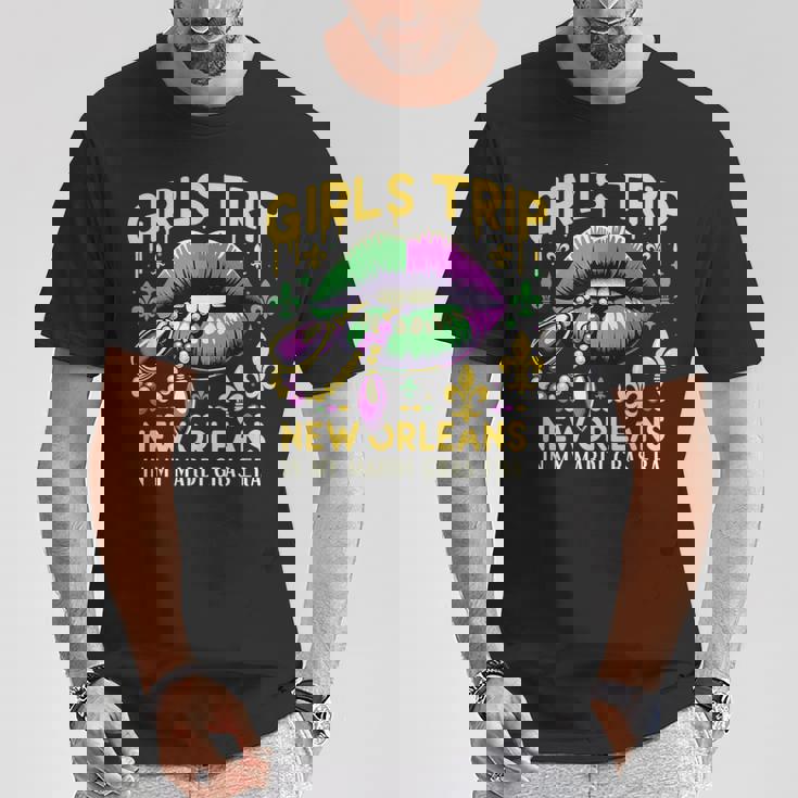 Girls Trip New Orleans In My Mardi Gras Era リップ 楽しいノベルティ Tシャツ 面白い贈り物
