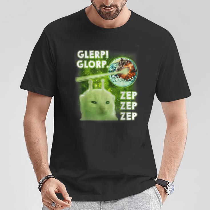 Glerp Glorp Alien Cat Cat Meme Brainrot Dank Memes Women T-Shirt ...