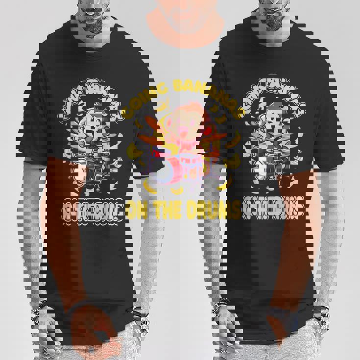 Going Bananas On The Drums 面白いドラム演奏 猿 Tシャツ 面白い贈り物