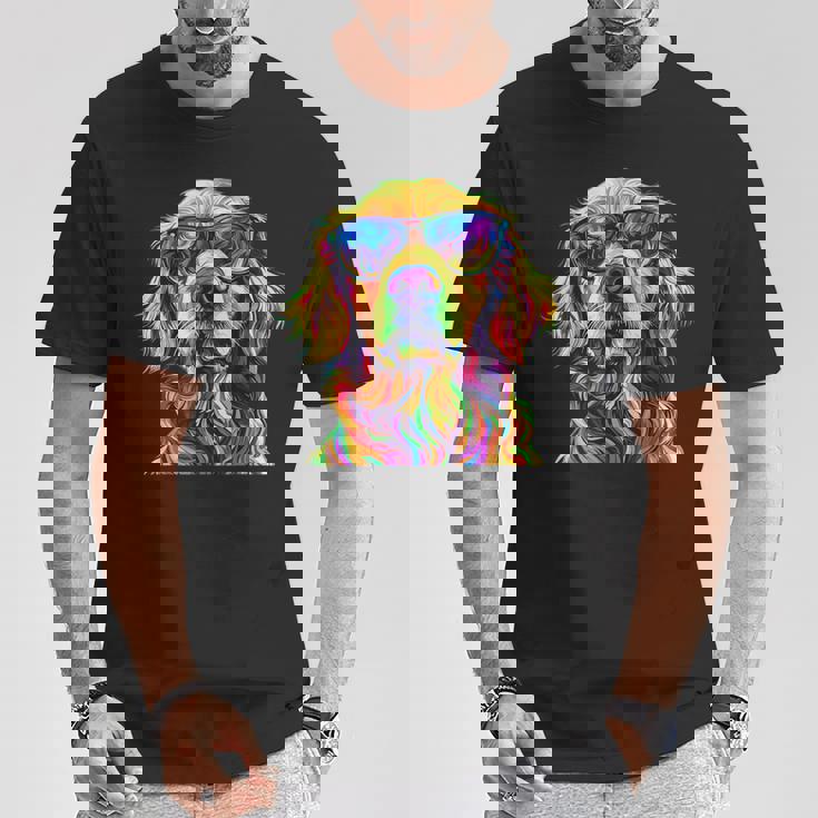 Golden Retriever Lovers カラフル 面白い ゴールデンレトリバー Tシャツ 面白い贈り物