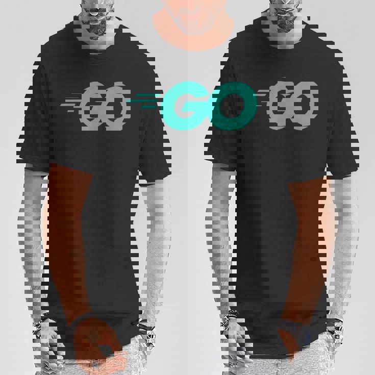 Goロゴ付きのgoプログラミング言語golang開発者 Tシャツ 面白い贈り物