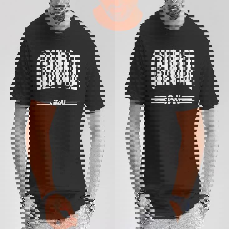 Granada España Ciudad Española En Blanco Camiseta unisex Regalos divertidos