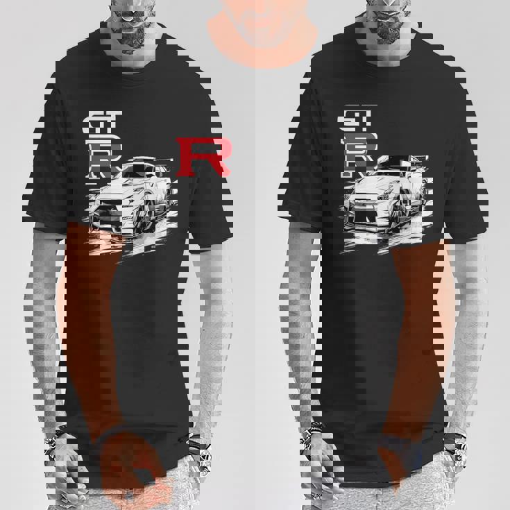Gt R 35 Jdm ストリートレーシング ドラッグ ドリフト スポーツカー Tシャツ 面白い贈り物