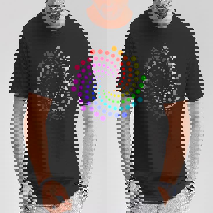 Happy Dot Day キッズ レインボー 水玉 スパイラル Tシャツ 面白い贈り物