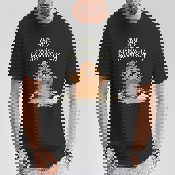 Happy Groundhog Day 2025 メンズ レディース キッズ Tシャツ 面白い贈り物