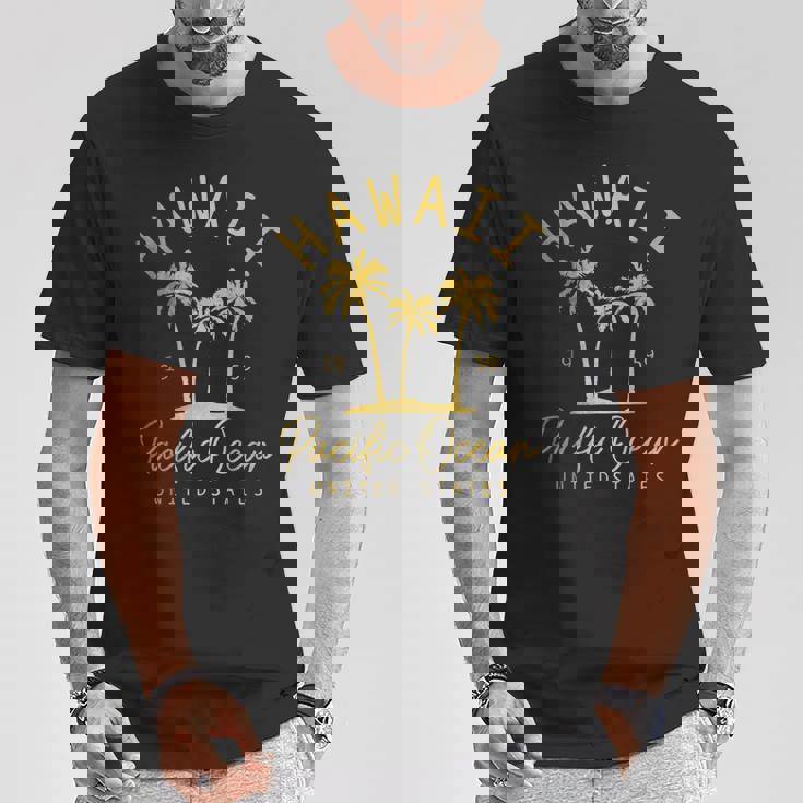 Hawaii Est 1959 ヤシの木 サーフ サーファー マウイ アロハ ハワイアン Tシャツ 面白い贈り物