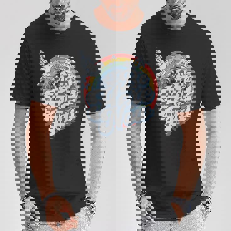 Be Here Now レトロ ヴィンテージ スピリチュアル マインドフルネス Tシャツ 面白い贈り物