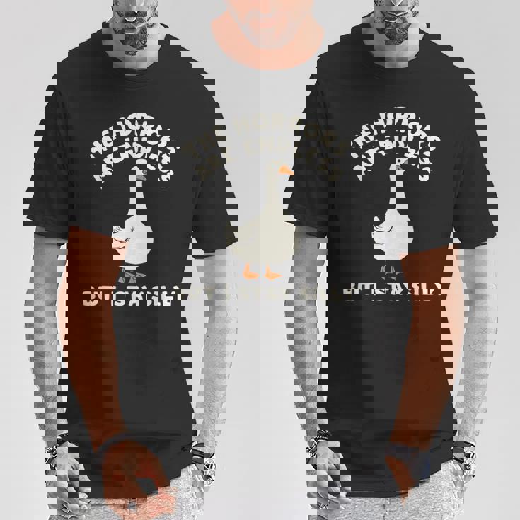 Horrors Are Endless But Itayilly Goose Friends ミームギフト Tシャツ 面白い贈り物