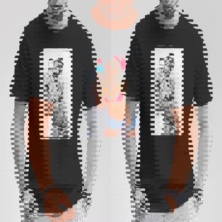 Hot Girl On 男性用 セクシー アイス ポップ ピンナップ 3 グランジ Tシャツ 面白い贈り物