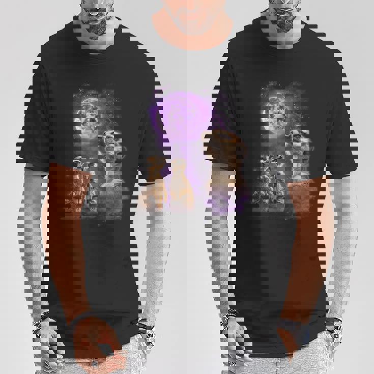 Howling At The Moon シャツ 面白いミーアキャットシャツ ミーアキャット Tシャツ 面白い贈り物