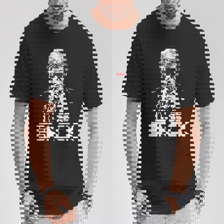 I'll Be Back 2024 ドナルド・トランプ 大統領用 おもしろサングラス Tシャツ 面白い贈り物