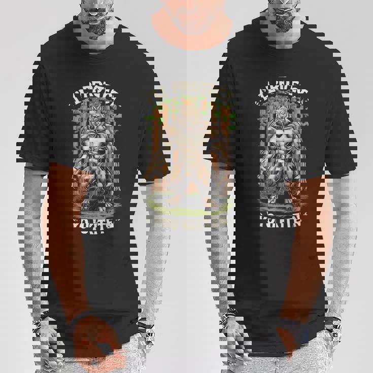 I'll Protect You Kitten Wolf Meme Joke 皮肉な女性 男性 Tシャツ 面白い贈り物