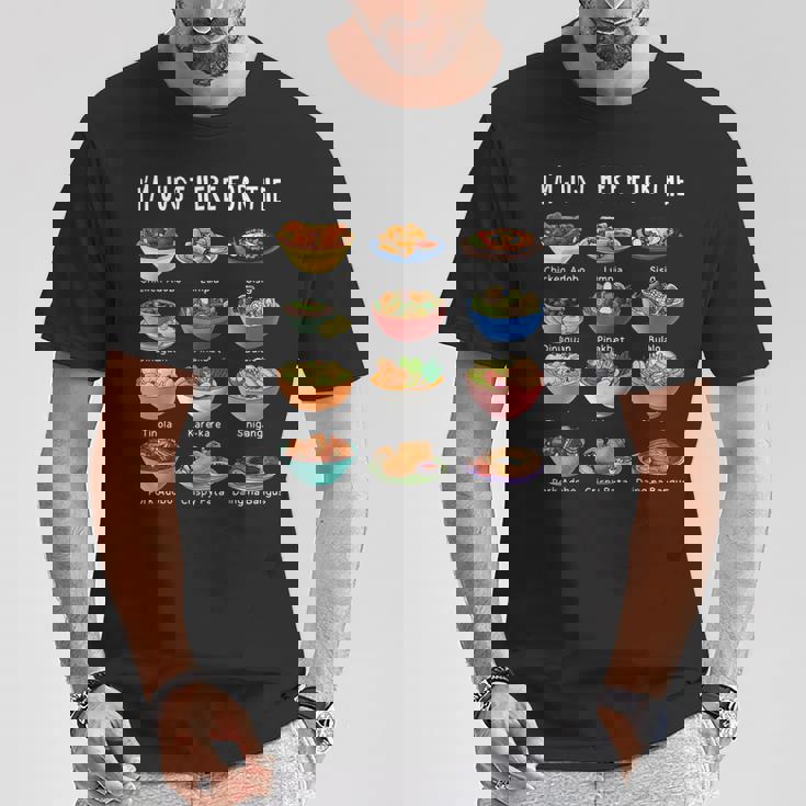 I'm Just Here For The Filipino Food トラディショナルピノイフード Tシャツ 面白い贈り物