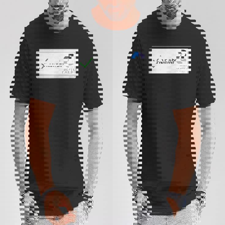 I'm Not A Robot Web Internet Quiz Question Tシャツ 面白い贈り物