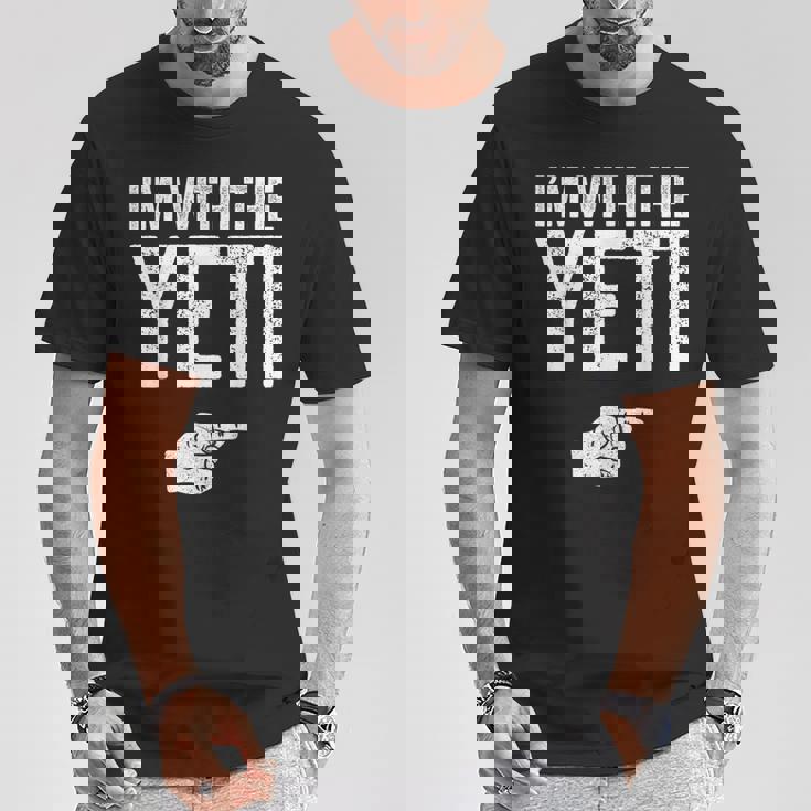 I'm With The Yeti お揃いのyetiコスチュームシャツ Tシャツ 面白い贈り物