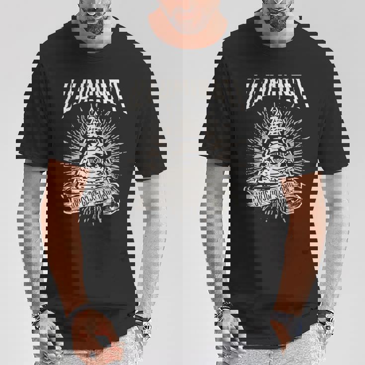 Illuminati New World Order イルミナティ新世界秩序デザイン、プロビデンスの目 Tシャツ 面白い贈り物