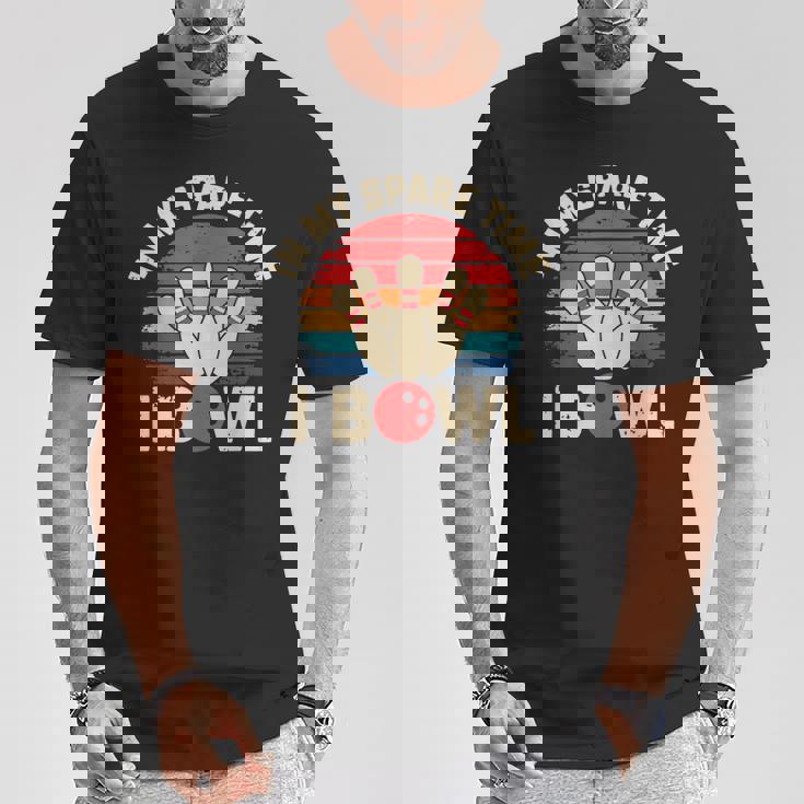 In Mypare Time I Bowl レトロ ボウリング ボウラー Tシャツ 面白い贈り物