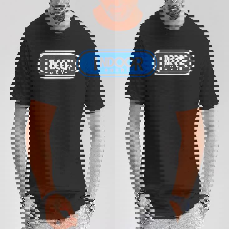 Indoor インドア【変なデザイン屋さん】ブランド ロゴ パロディ 面白い Tシャツ 面白い贈り物