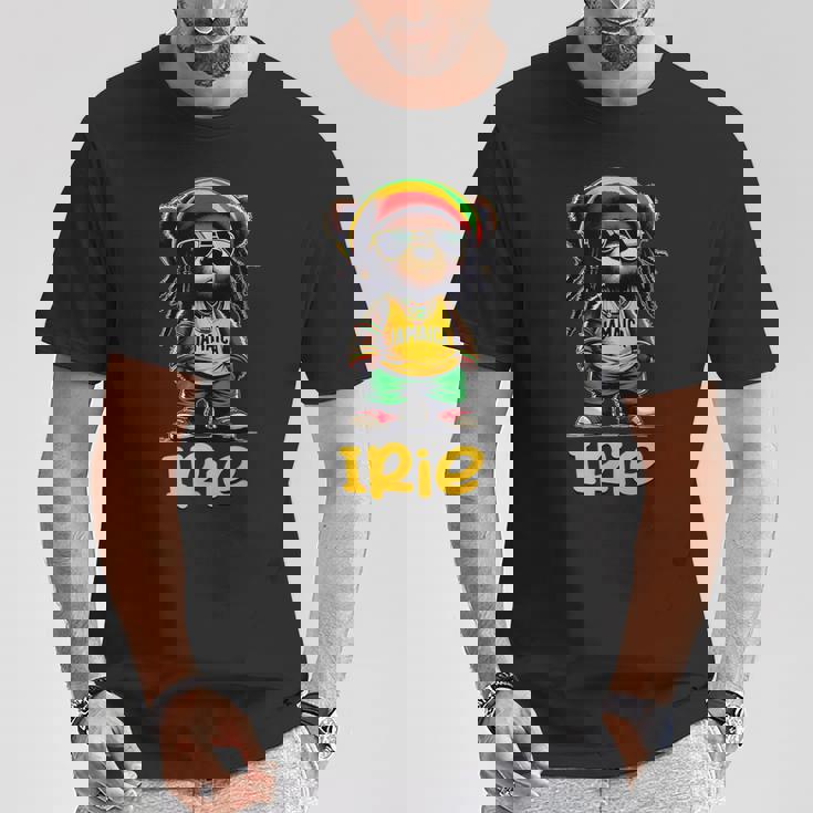 Irie テディベア ジャマイカ ラスタ ルーツ レゲエ Tシャツ 面白い贈り物