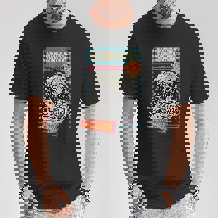 Ironhead Oldchool Hd ピンナップ レトロ オートバイ スポーツスター ホット Tシャツ 面白い贈り物