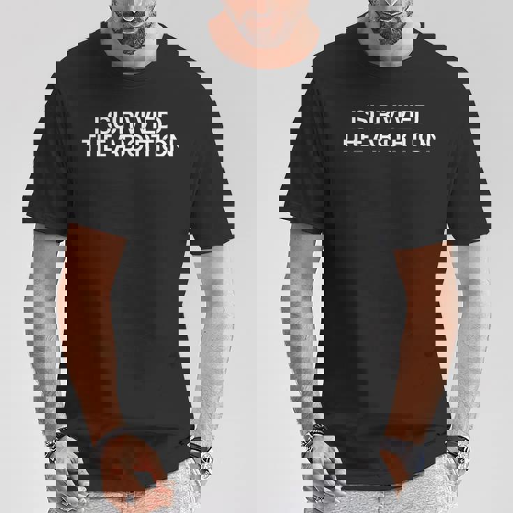 Iurvived The Abortion Y2k 大学 ユーモア 皮肉なミーム Tシャツ 面白い贈り物