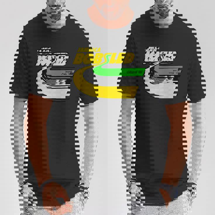 Jamaica Bobsled レトロなボブスレー チーム ジャマイカの国旗 Tシャツ 面白い贈り物