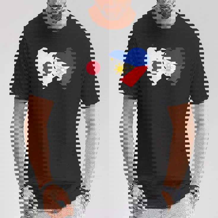 Japanese Flag Phillipinesフィリピンの遺産 フィリピンのルーツ 日本の国旗 フィリピンの国旗 Tシャツ 面白い贈り物