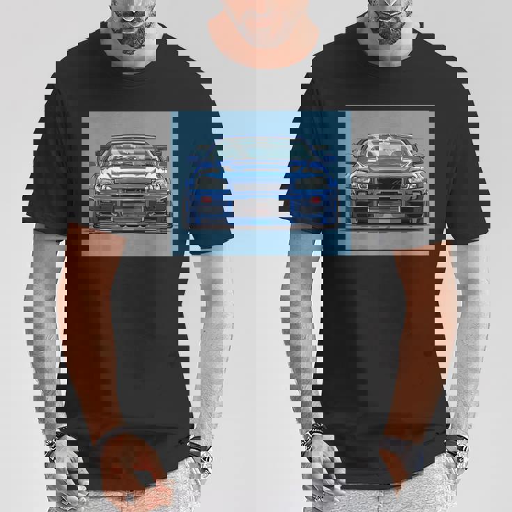 Jdm Gt R カーシーン チューニング スカイライン R34 ドリフト インポート Tシャツ 面白い贈り物