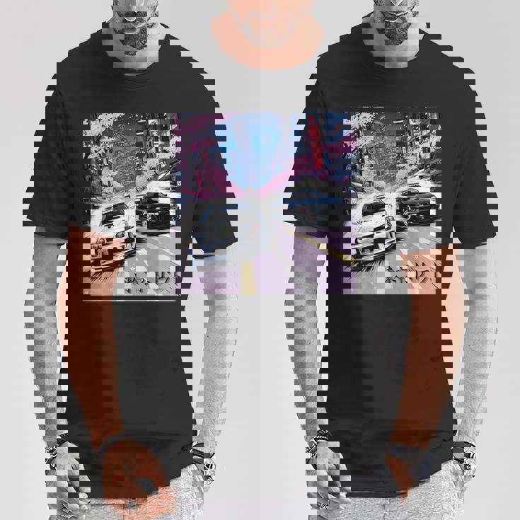 Jdm レースカーズ 東京ストリート ドリフト アニメ風 桜 Tシャツ 面白い贈り物