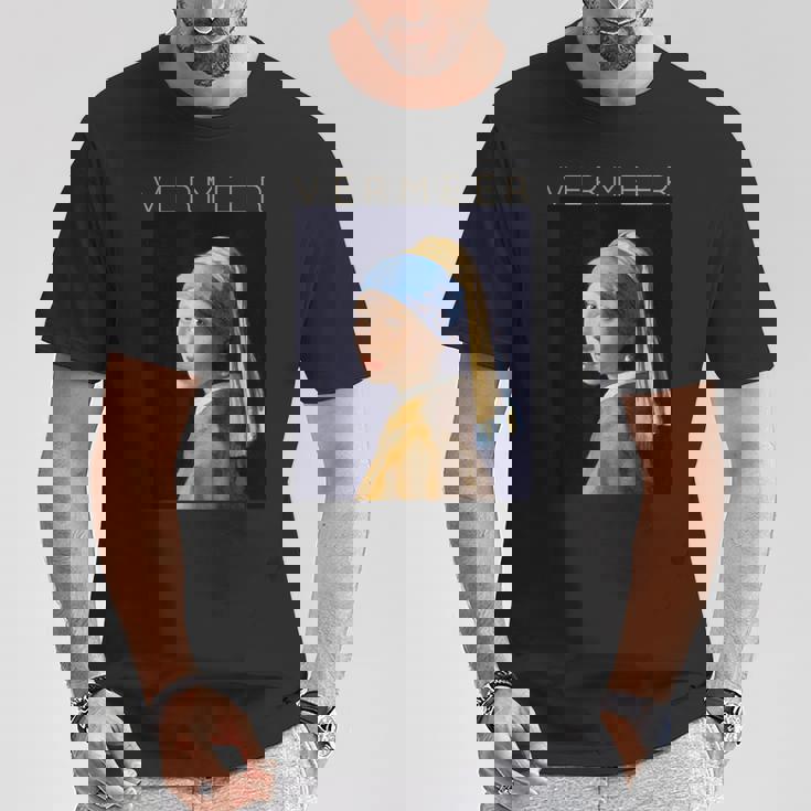 Johannesermeer アーティスト向け 真珠のイヤリングを持つ少女 Tシャツ 面白い贈り物