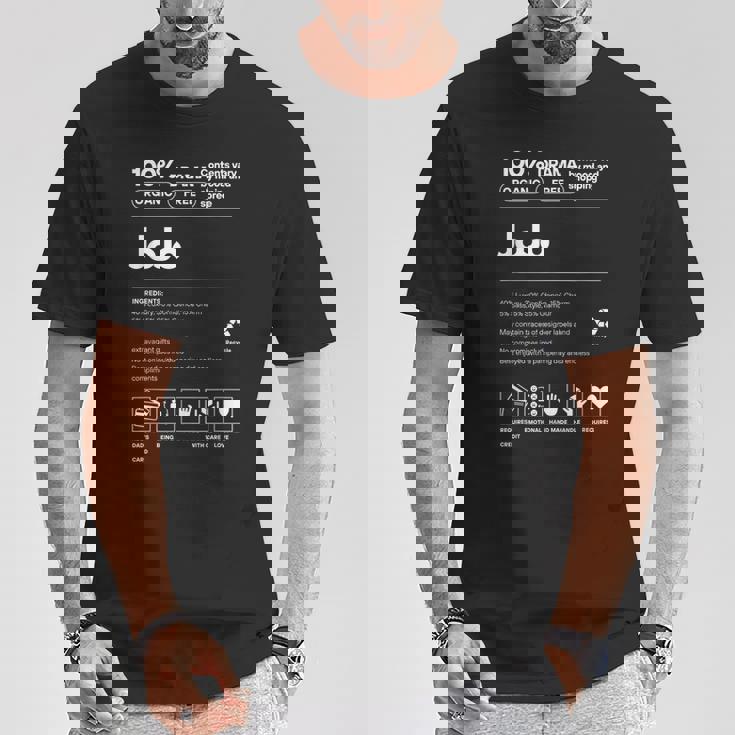 Jojo名札 皮肉な名前 ジョジョの栄養成分 Tシャツ 面白い贈り物