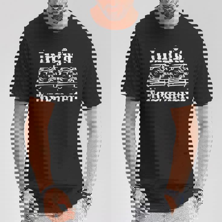 Junglist Movement ジャングルドラムとバスミュージックデザイン Tシャツ 面白い贈り物