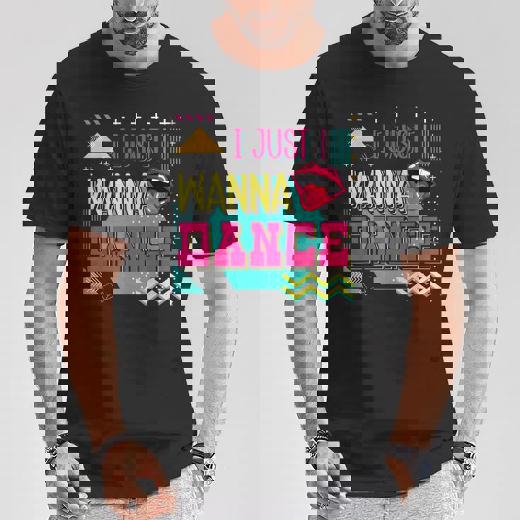 I Just Wanna Dance Lovers ファニーダンシングファン レトロダンサー Tシャツ 面白い贈り物