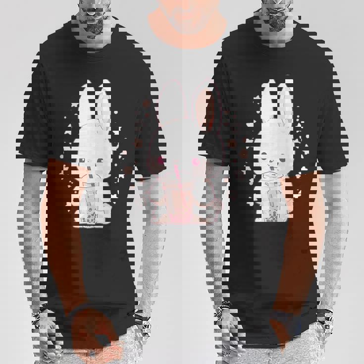 Kawaii Rabbit Drink バブルティー ウサギ ボバ Tシャツ 面白い贈り物