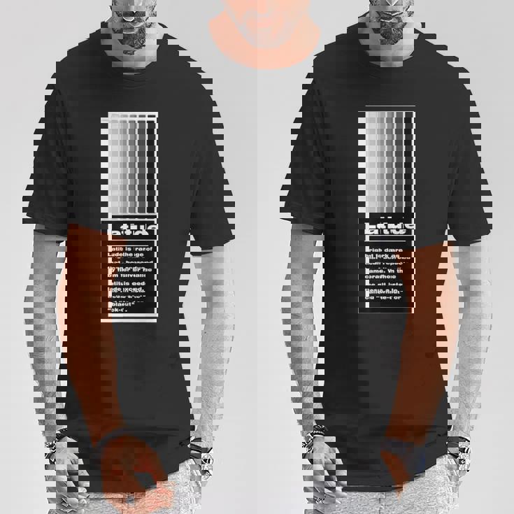 Kenko 写真用語「ラチチュード」［前面デザイン］ Tシャツ 面白い贈り物