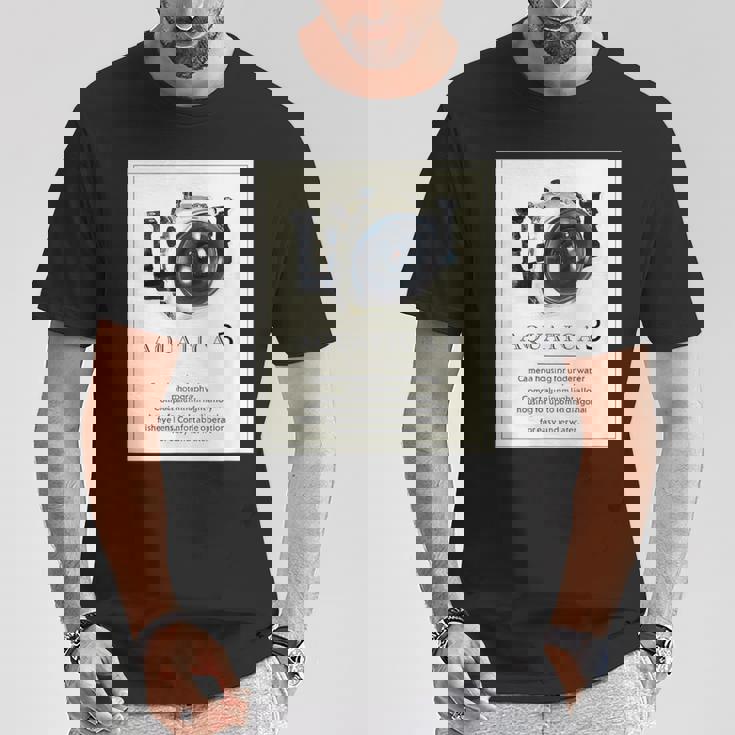 Kenko 水中カメラハウジングaquatica アクアティカ 前面プリント 80年代復刻 Tシャツ 面白い贈り物