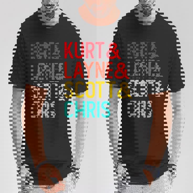 Kurt & Layne &Cott & Chris Fuentes Grunge Distressed Camiseta unisex Regalos divertidos