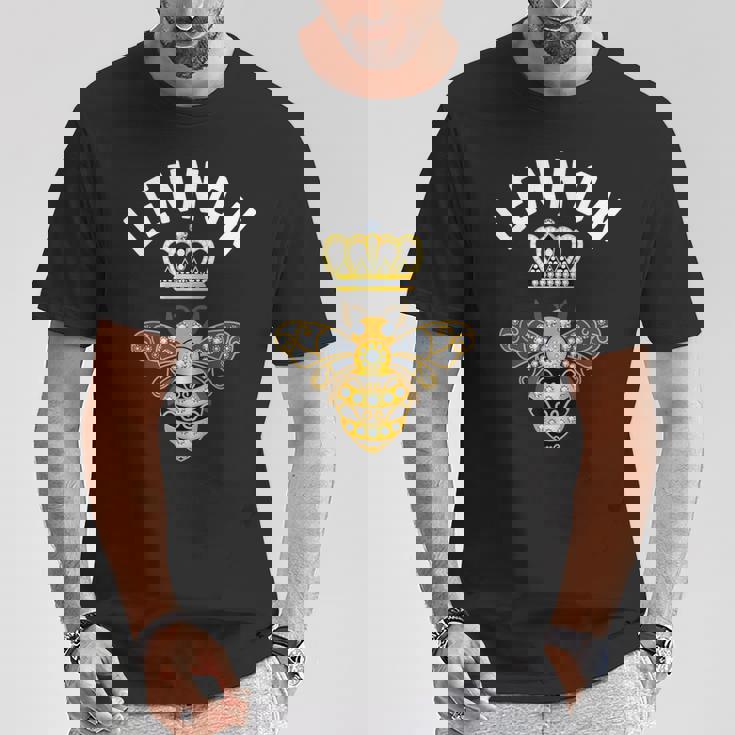 Lennon Name Lennon 誕生日プレゼント 女王冠 蜂 レノン Tシャツ 面白い贈り物
