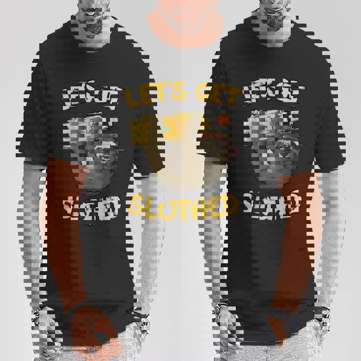 Let's Getlothed テキーラ-面白い飲酒ナマケモノ Tシャツ 面白い贈り物