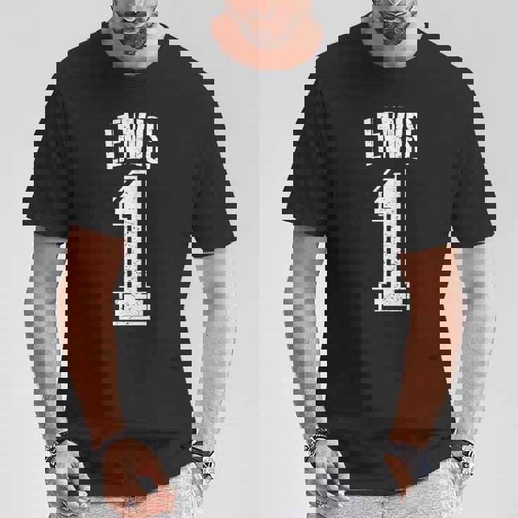 Lewisサポーター番号 1番の大ファン 長袖tシャツ Tシャツ 面白い贈り物