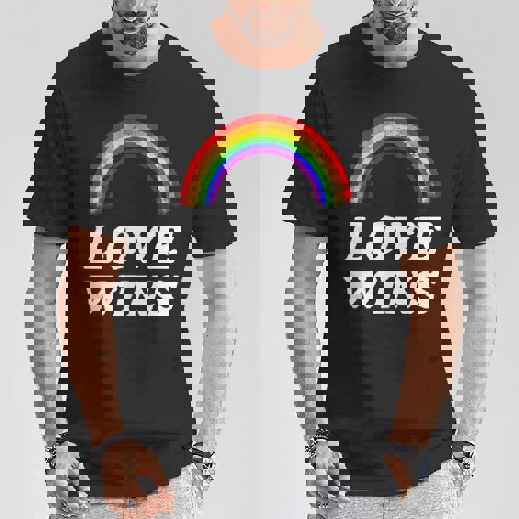 Lgbt フラッグ プライド ポケット レインボー Love Wins パーティー レインボー Tシャツ 面白い贈り物