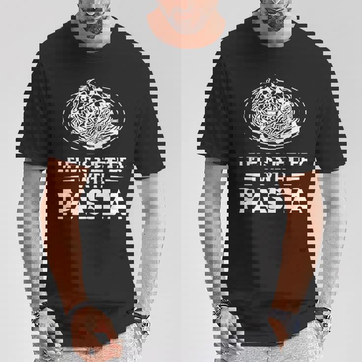 Life Is Better With パスタ スパゲッティ イタリア料理好き Tシャツ 面白い贈り物