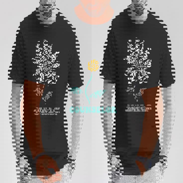 Life-Is Good Counselor ユーモア 勇気 開放性 楽しい 愛 Tシャツ 面白い贈り物