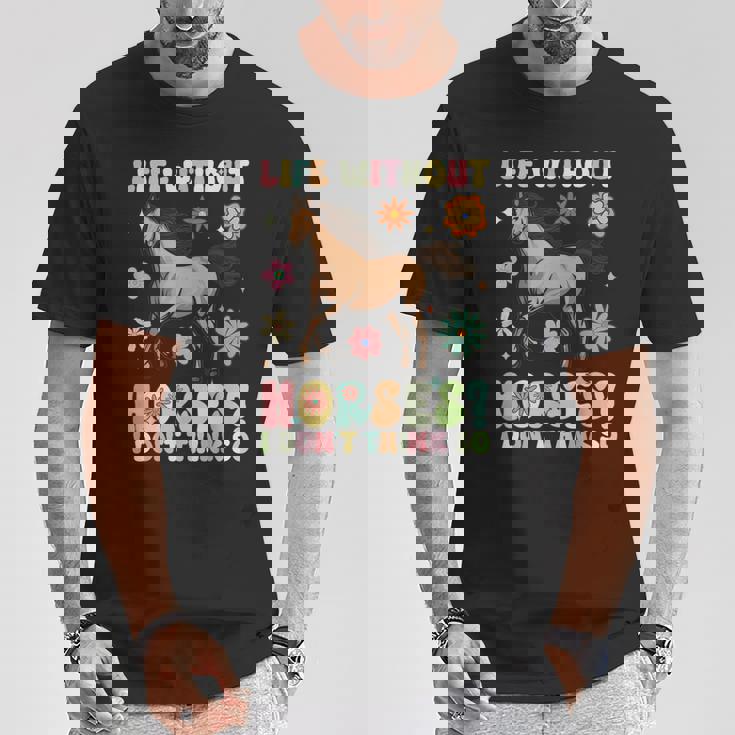 Life Without Horses グルーヴィーな乗馬 乗馬 Tシャツ 面白い贈り物