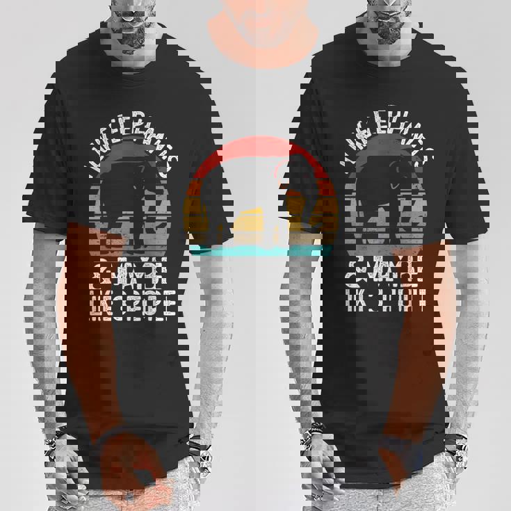 I Like Elephants And Maybe Like 3 People シャツ 象 Tシャツ 面白い贈り物