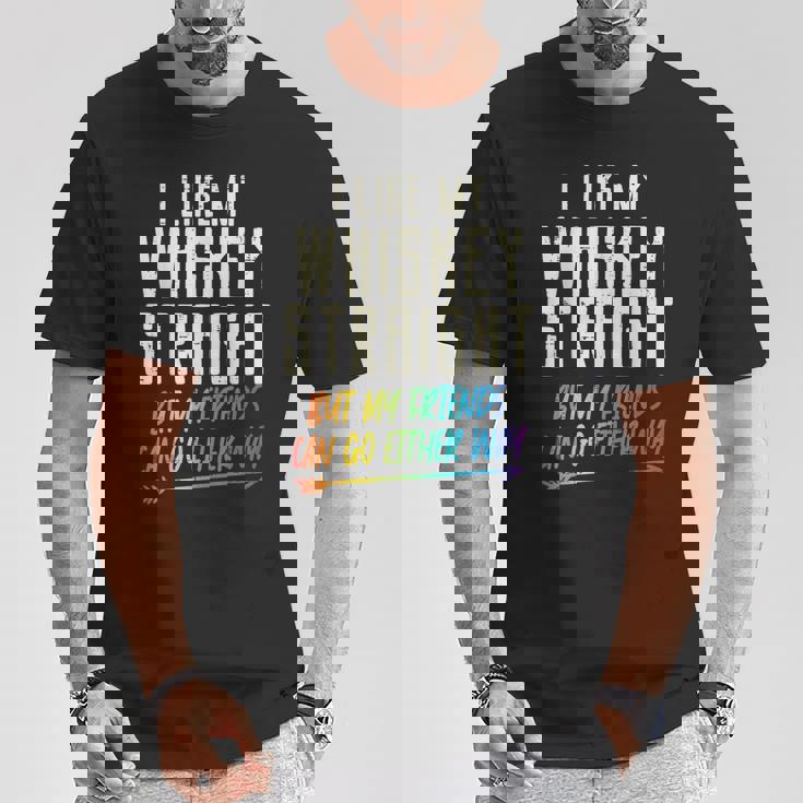 Like My Whiskeytraight Friends Lgbtq Gay Pride Proud Ally Tシャツ 面白い贈り物