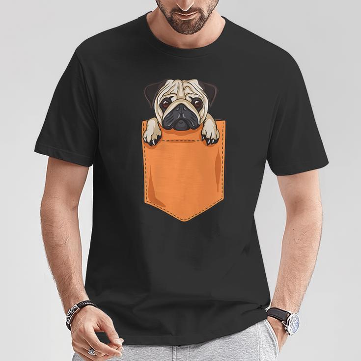 Lindo Perro De Perro Kawaii En El Bolsillo Para Amantes De Los Perros Camiseta unisex Regalos divertidos