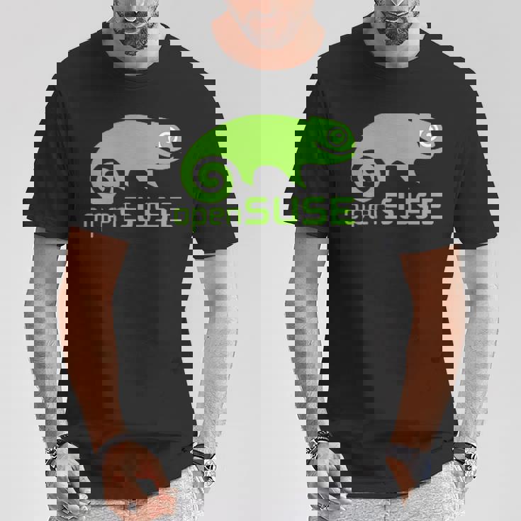 Linux Opensuse ラバーtシャツ タグライン&ロゴ オープンソースos Tシャツ 面白い贈り物