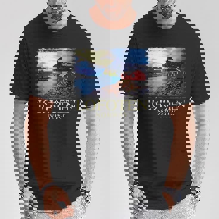 Lofoten ノルウェー キャビン ノルディック フィヨルド ベルゲン オーロラ Tシャツ 面白い贈り物