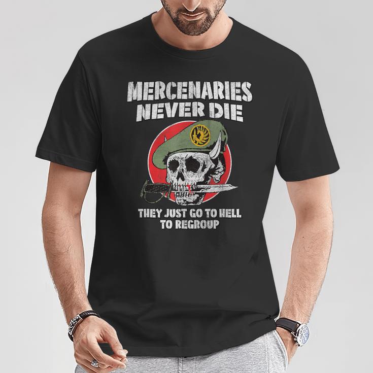 Los Mercenarios Nunca Muerenoloe Reagrupan Calavera Retro Militar Camiseta unisex Regalos divertidos